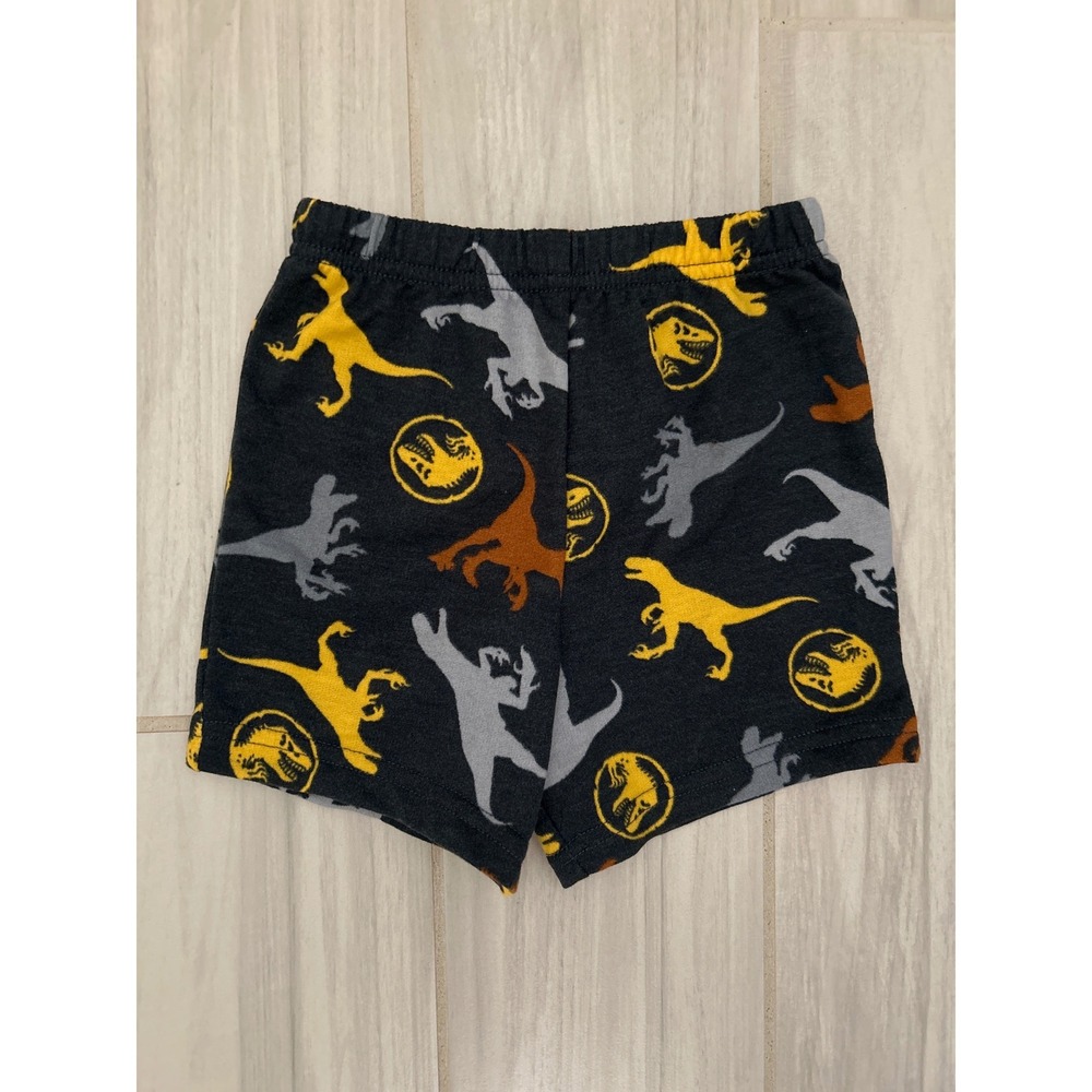 Jurassic World Toddler Boys Pajama Shorts 3T Dinosaur Print Black Yellow FF3-71
